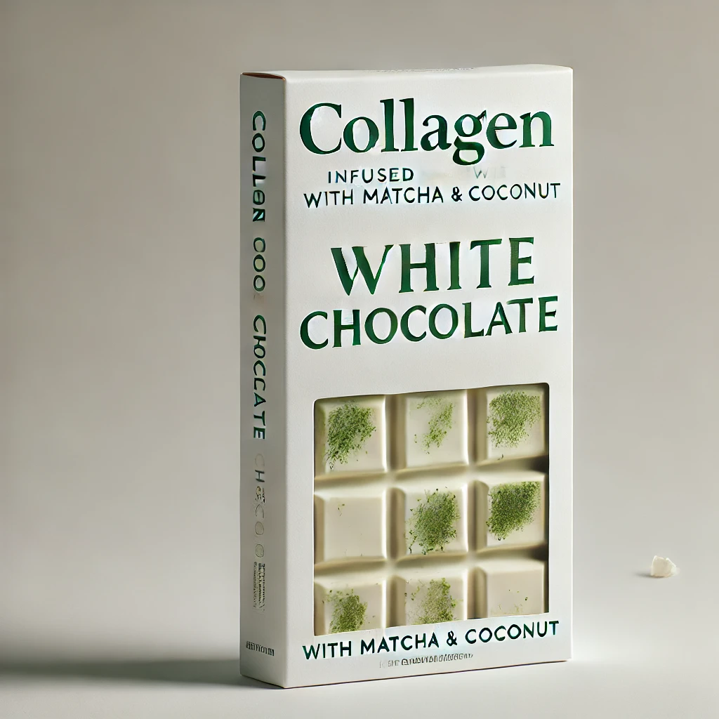 Collagen-Infused White Chocolate with Matcha and Coconut